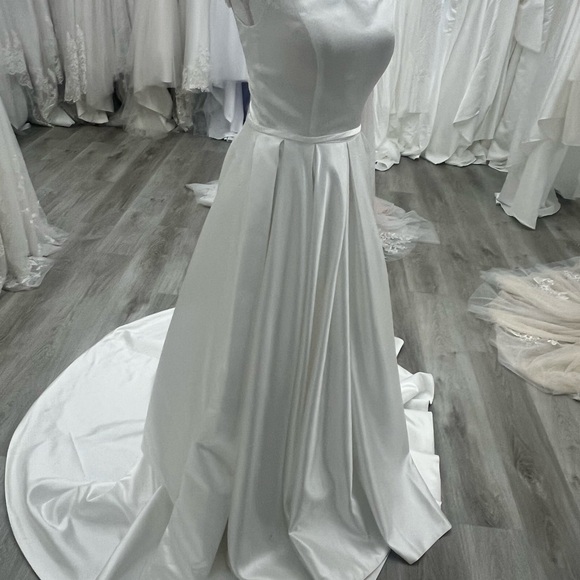 Elegant White Satin Gown
